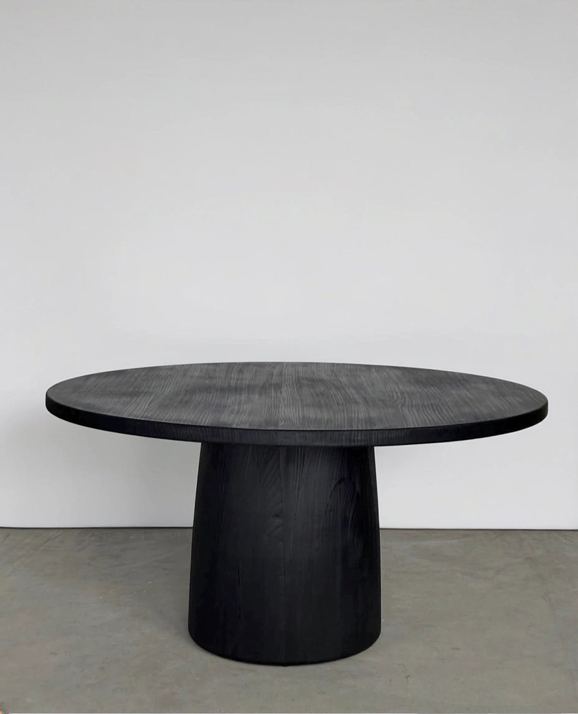 Yakisugi round pedestal table
