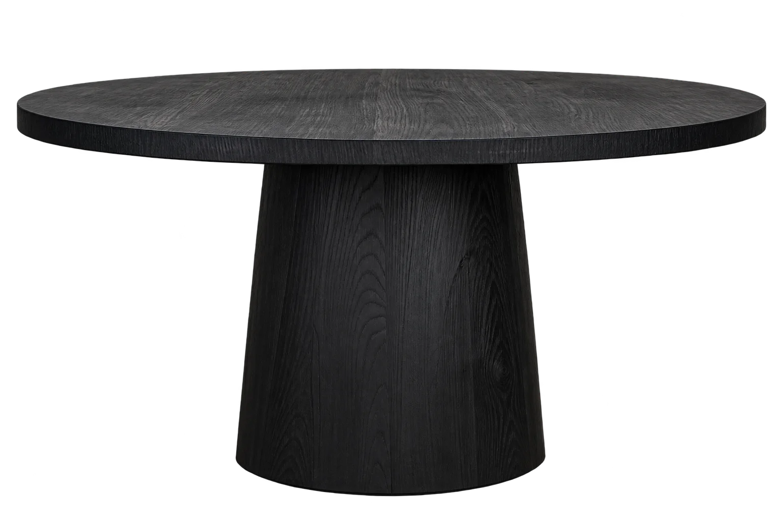 EMBER charred round pedestal table